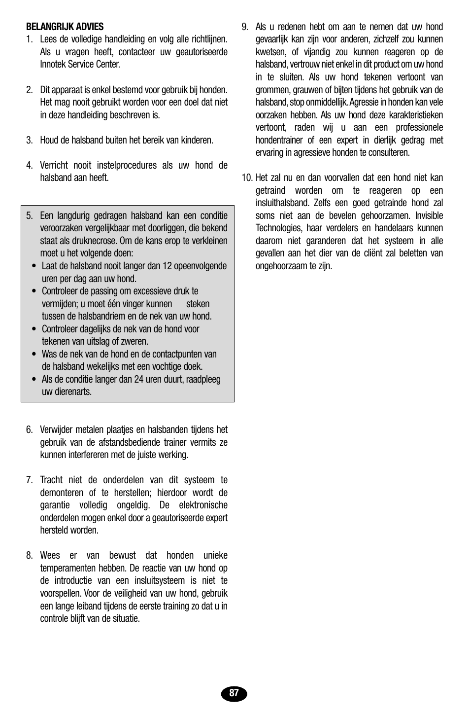 Petsafe Innotek UltraSmart Contain ‘n’ Train In-Ground Fence User Manual | Page 89 / 100