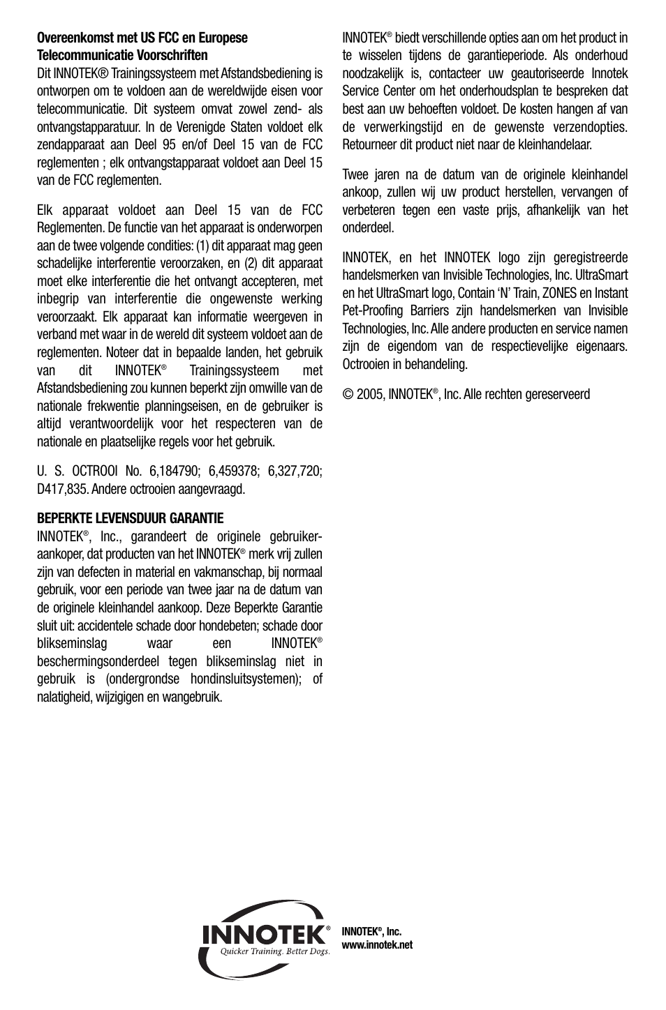 Petsafe Innotek UltraSmart Contain ‘n’ Train In-Ground Fence User Manual | Page 99 / 100