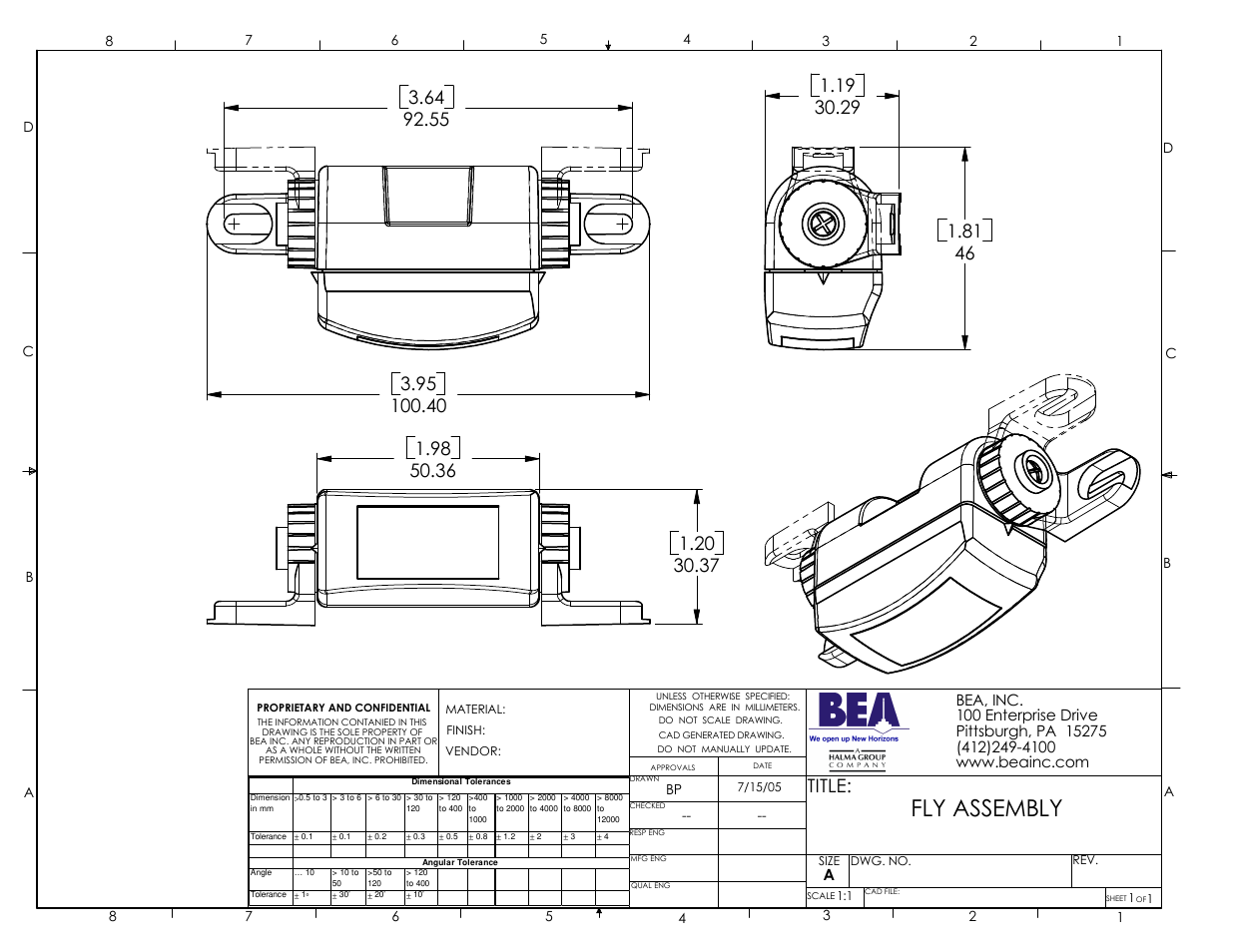 BEA Fly Assembly User Manual | 1 page