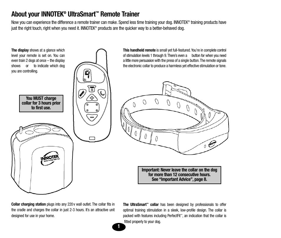 Ultrasmart, Remote trainer | Petsafe Innotek UltraSmart Micro Remote Trainer User Manual | Page 2 / 71