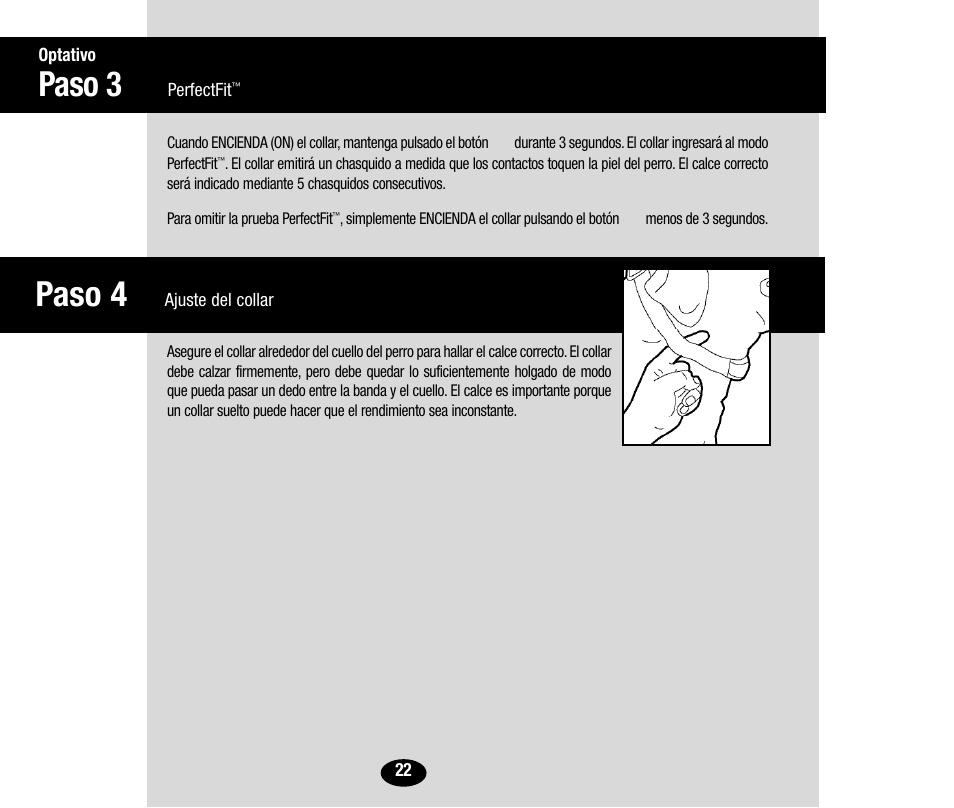 Paso 4, Paso 3 | Petsafe Innotek UltraSmart Micro Remote Trainer User Manual | Page 23 / 71