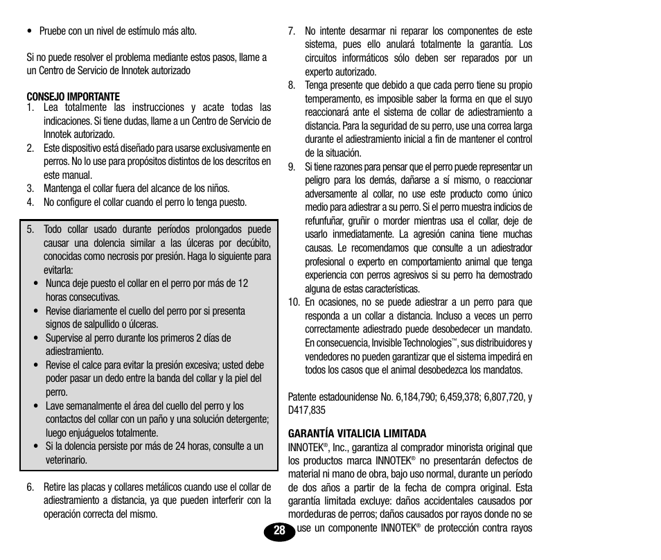 Petsafe Innotek UltraSmart Micro Remote Trainer User Manual | Page 29 / 71