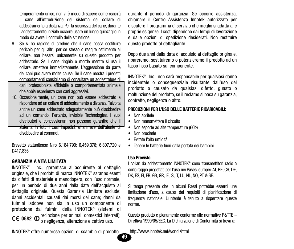 Petsafe Innotek UltraSmart Micro Remote Trainer User Manual | Page 50 / 71