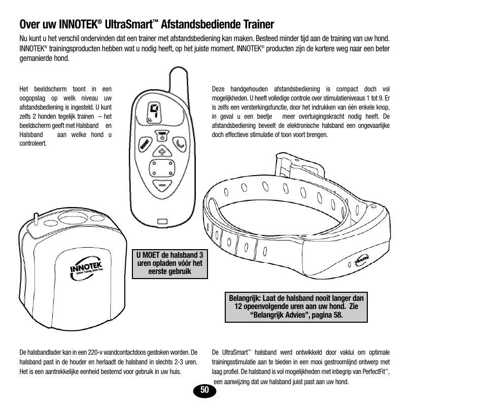 Ultrasmart, Afstandsbediende trainer | Petsafe Innotek UltraSmart Micro Remote Trainer User Manual | Page 51 / 71