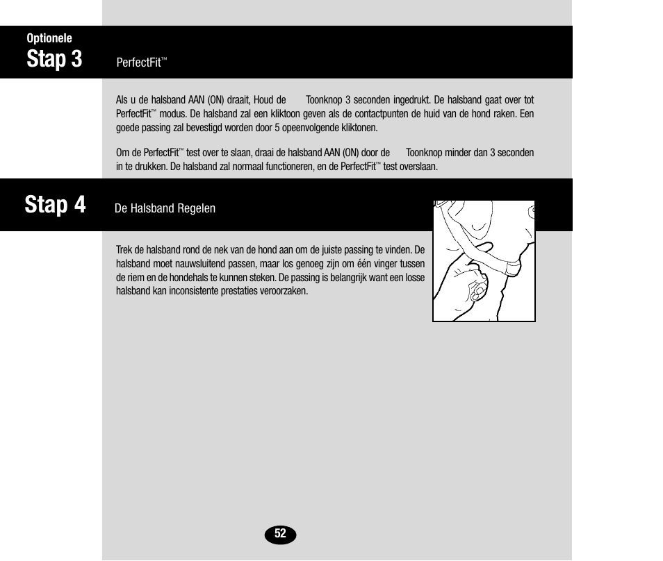 Stap 4, Stap 3 | Petsafe Innotek UltraSmart Micro Remote Trainer User Manual | Page 53 / 71