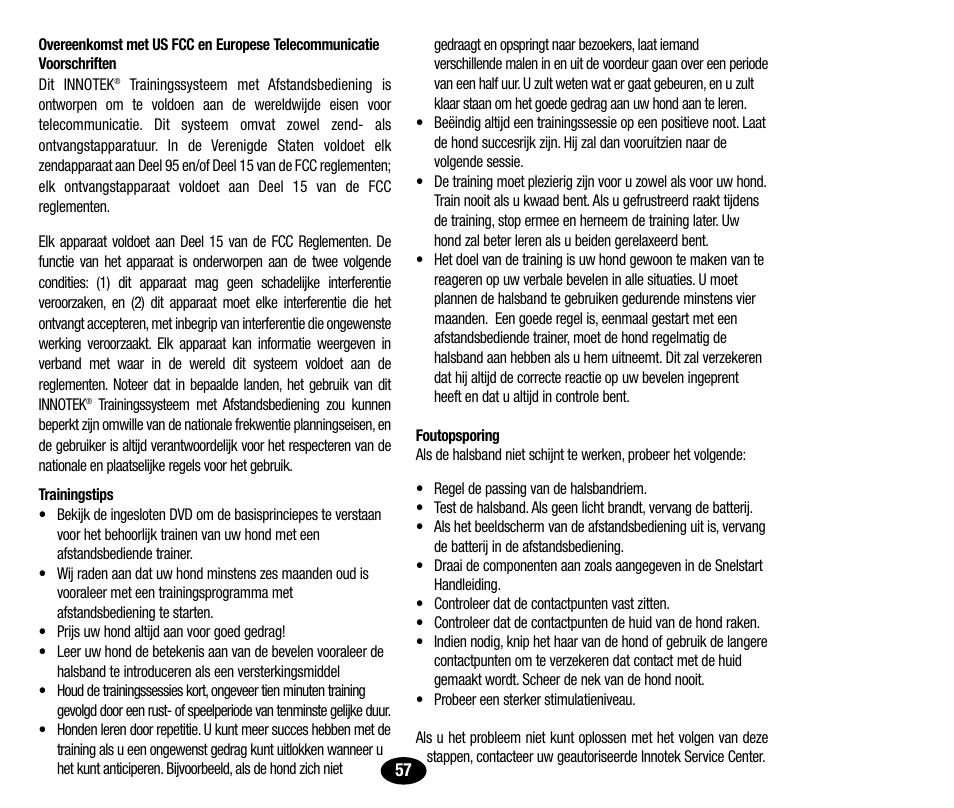 Petsafe Innotek UltraSmart Micro Remote Trainer User Manual | Page 58 / 71