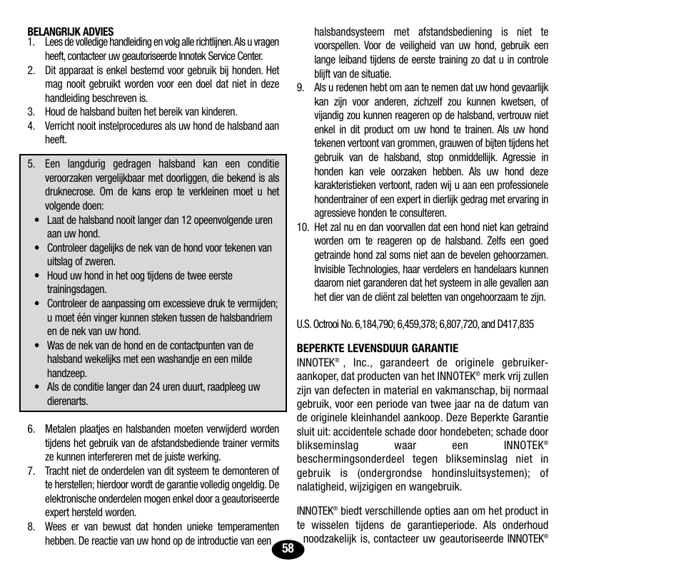Petsafe Innotek UltraSmart Micro Remote Trainer User Manual | Page 59 / 71