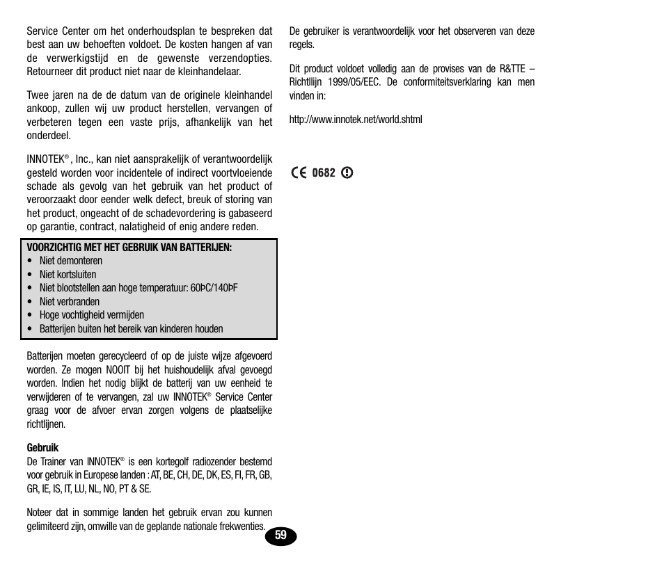 Petsafe Innotek UltraSmart Micro Remote Trainer User Manual | Page 60 / 71