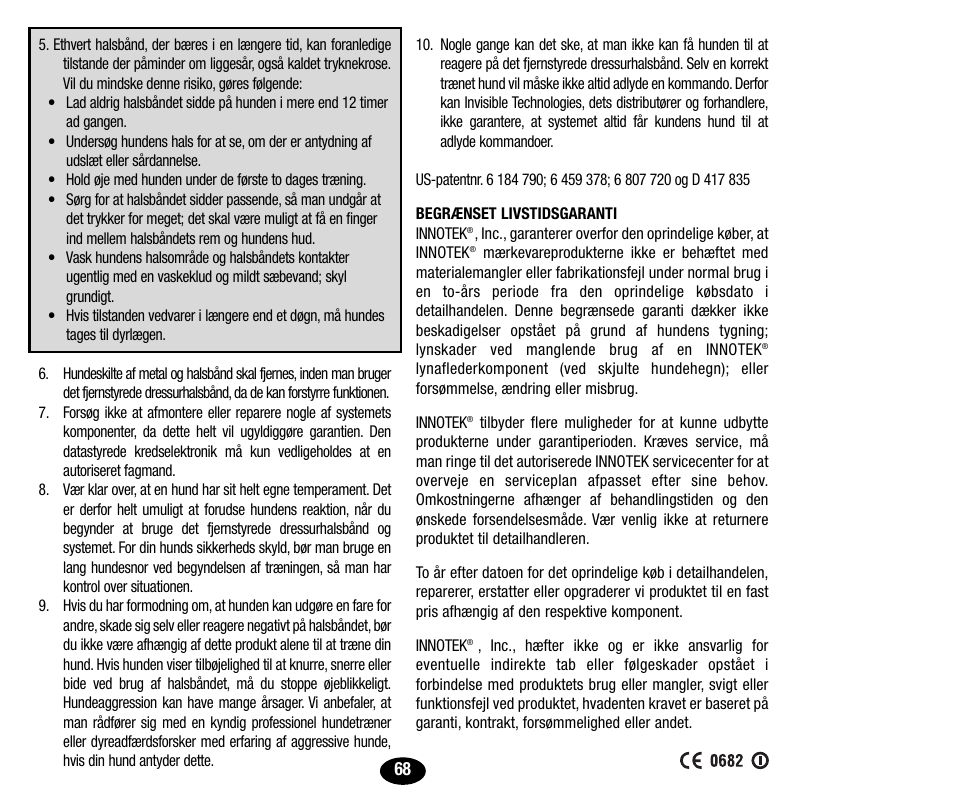 Petsafe Innotek UltraSmart Micro Remote Trainer User Manual | Page 69 / 71