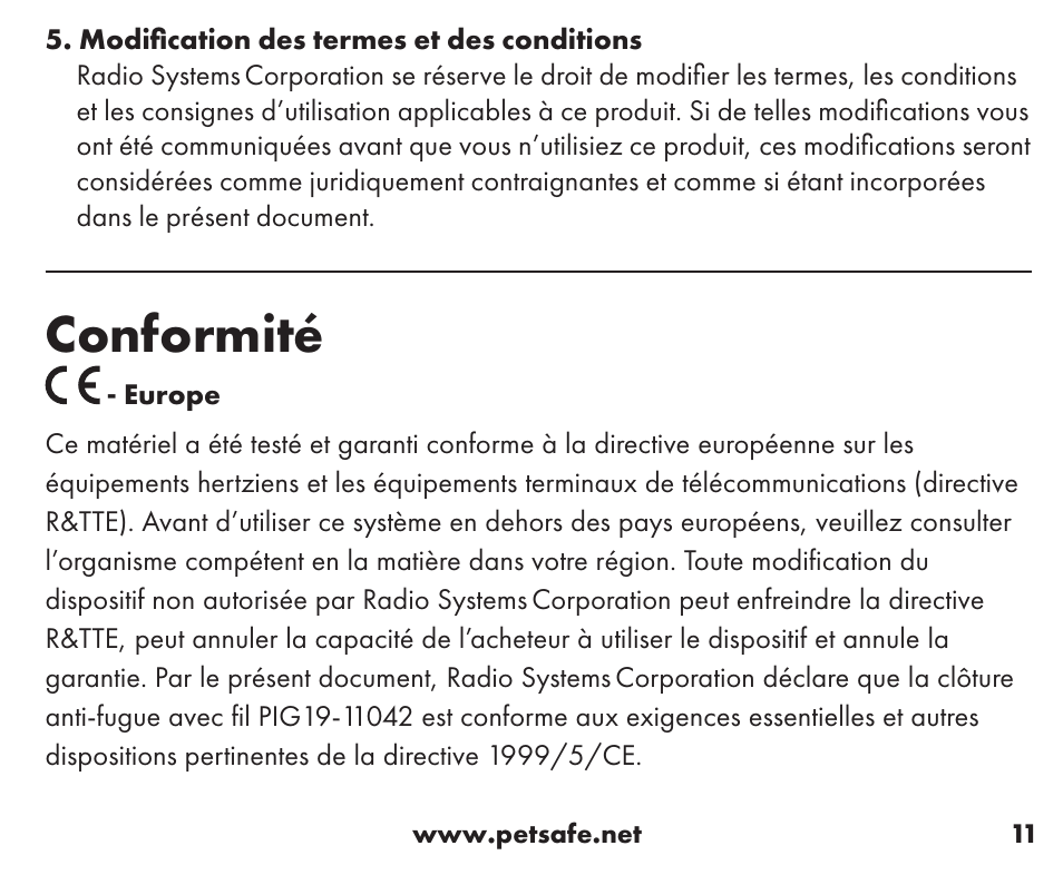 Conformité | Petsafe Little Dog Add-A-Dog® Extra Receiver Collar User Manual | Page 11 / 40