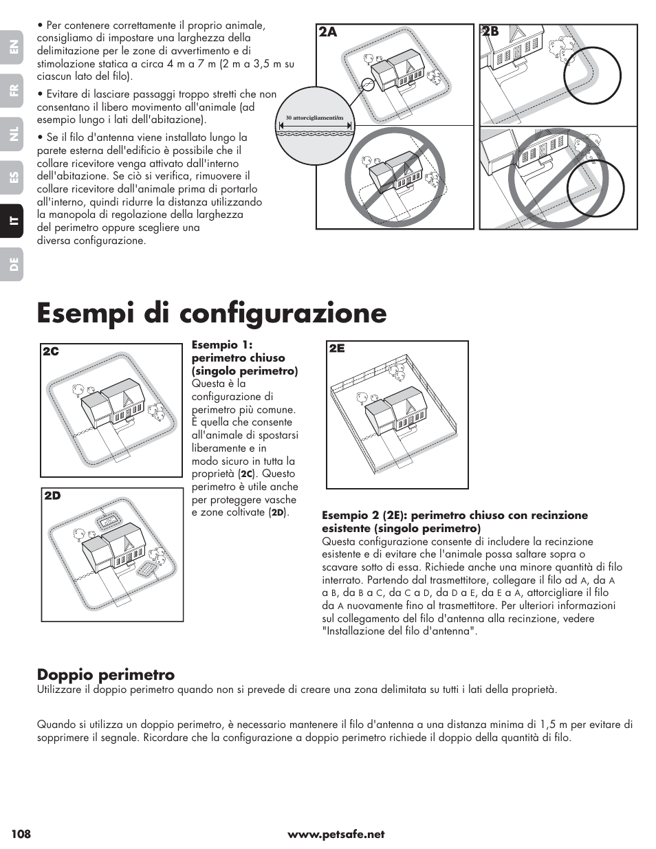 Esempi di confi gurazione, Doppio perimetro | Petsafe Little Dog Deluxe In-Ground Fence™ User Manual | Page 108 / 152