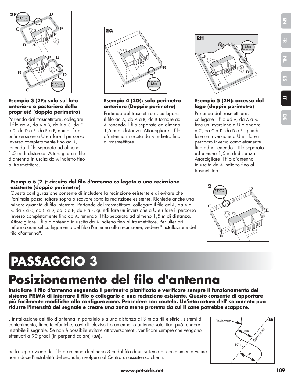 Passaggio 3 posizionamento del fi lo d'antenna | Petsafe Little Dog Deluxe In-Ground Fence™ User Manual | Page 109 / 152