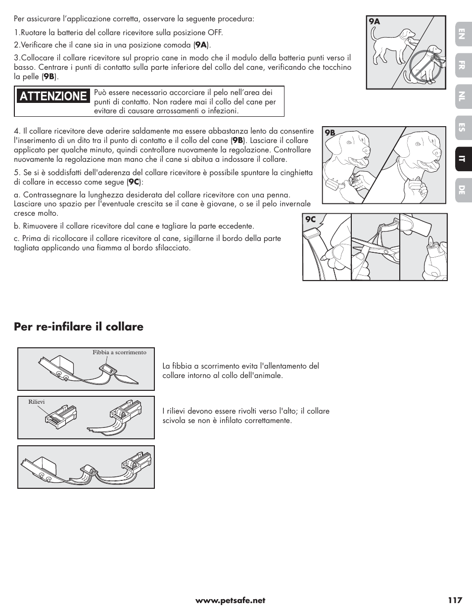 Per re-infilare il collare | Petsafe Little Dog Deluxe In-Ground Fence™ User Manual | Page 117 / 152