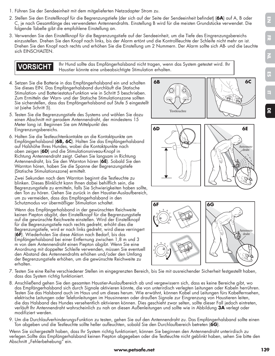 6b 6c, 6e 6d | Petsafe Little Dog Deluxe In-Ground Fence™ User Manual | Page 139 / 152