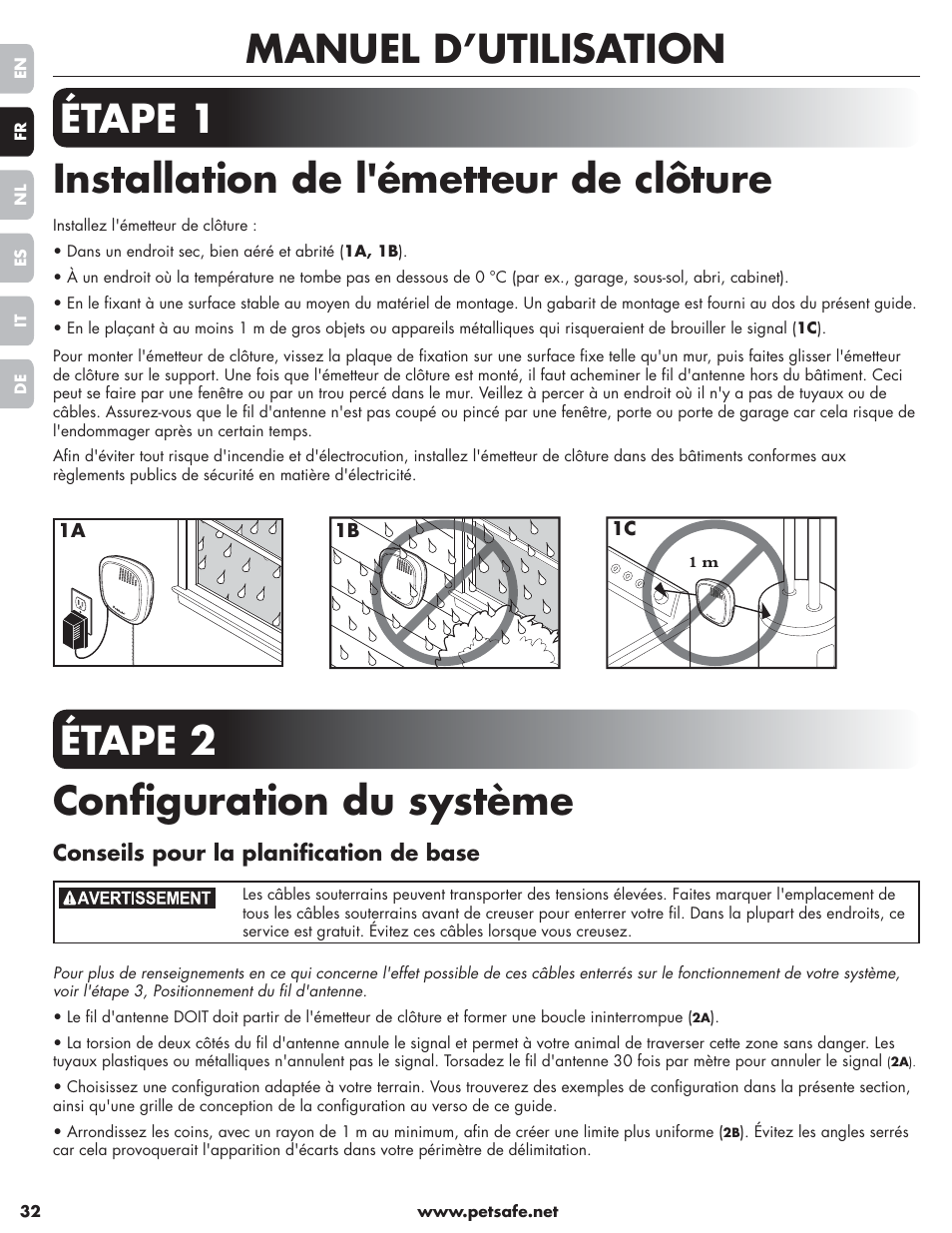 Étape 2 confi guration du système | Petsafe Little Dog Deluxe In-Ground Fence™ User Manual | Page 32 / 152