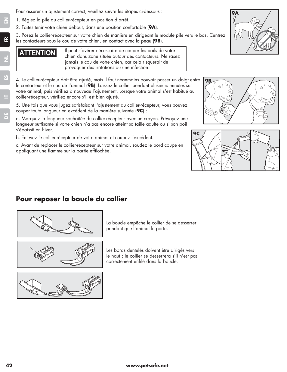 Pour reposer la boucle du collier | Petsafe Little Dog Deluxe In-Ground Fence™ User Manual | Page 42 / 152