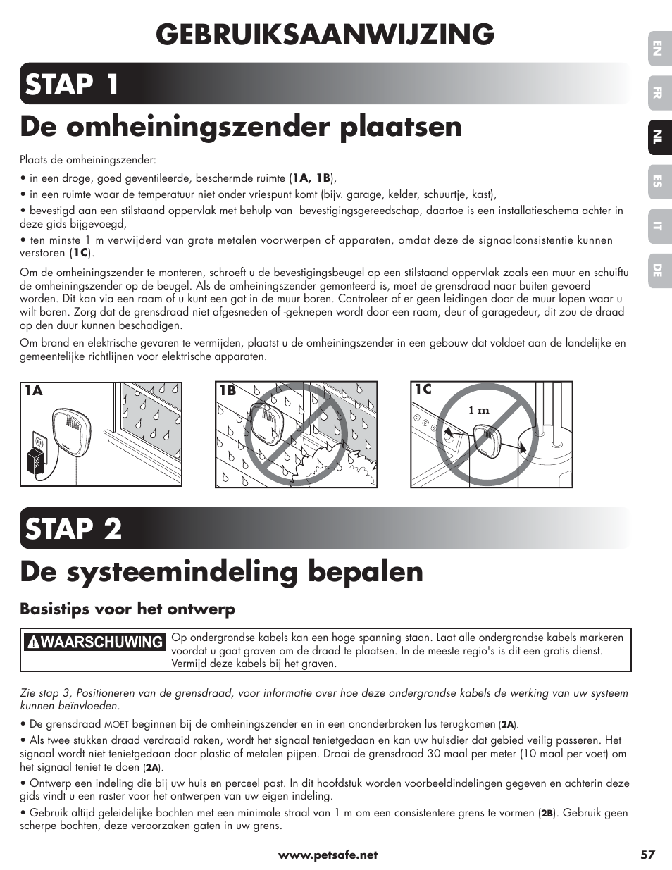 Stap 2 de systeemindeling bepalen | Petsafe Little Dog Deluxe In-Ground Fence™ User Manual | Page 57 / 152
