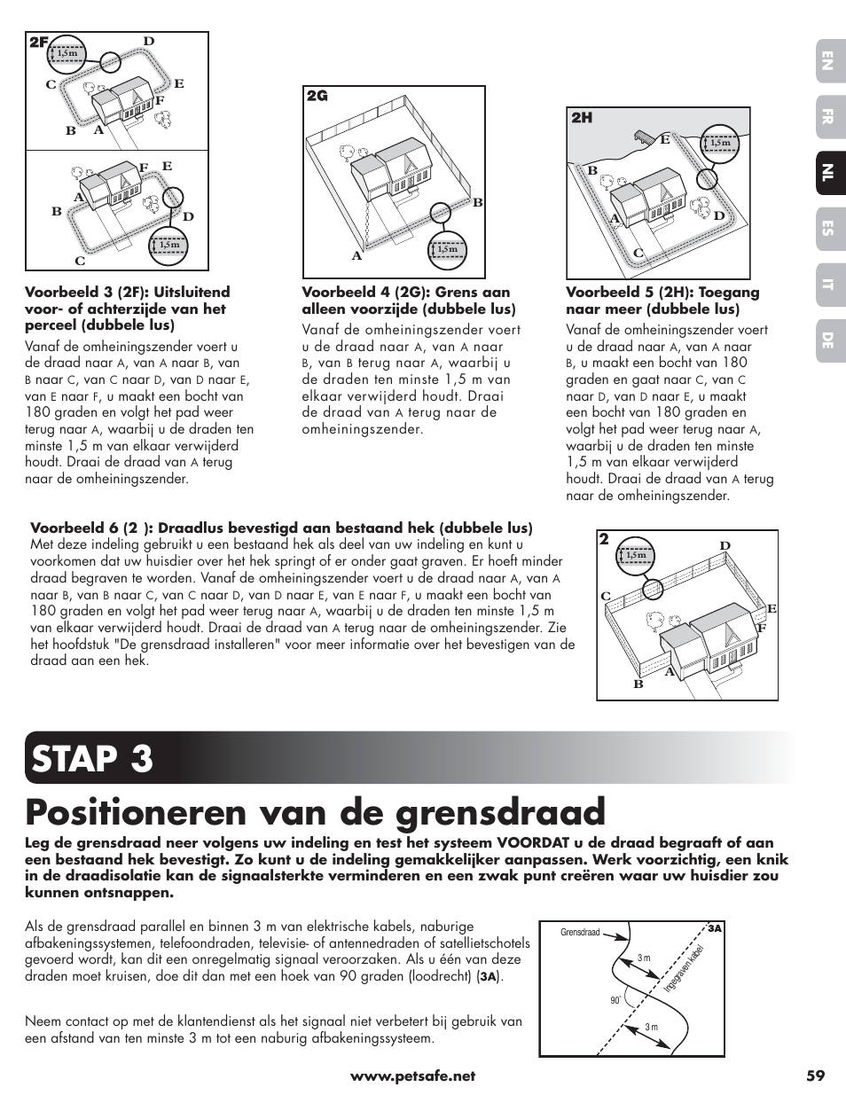 Stap 3 positioneren van de grensdraad | Petsafe Little Dog Deluxe In-Ground Fence™ User Manual | Page 59 / 152