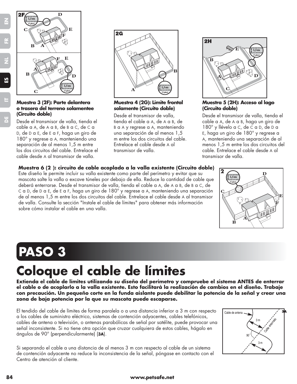 Paso 3 coloque el cable de límites | Petsafe Little Dog Deluxe In-Ground Fence™ User Manual | Page 84 / 152