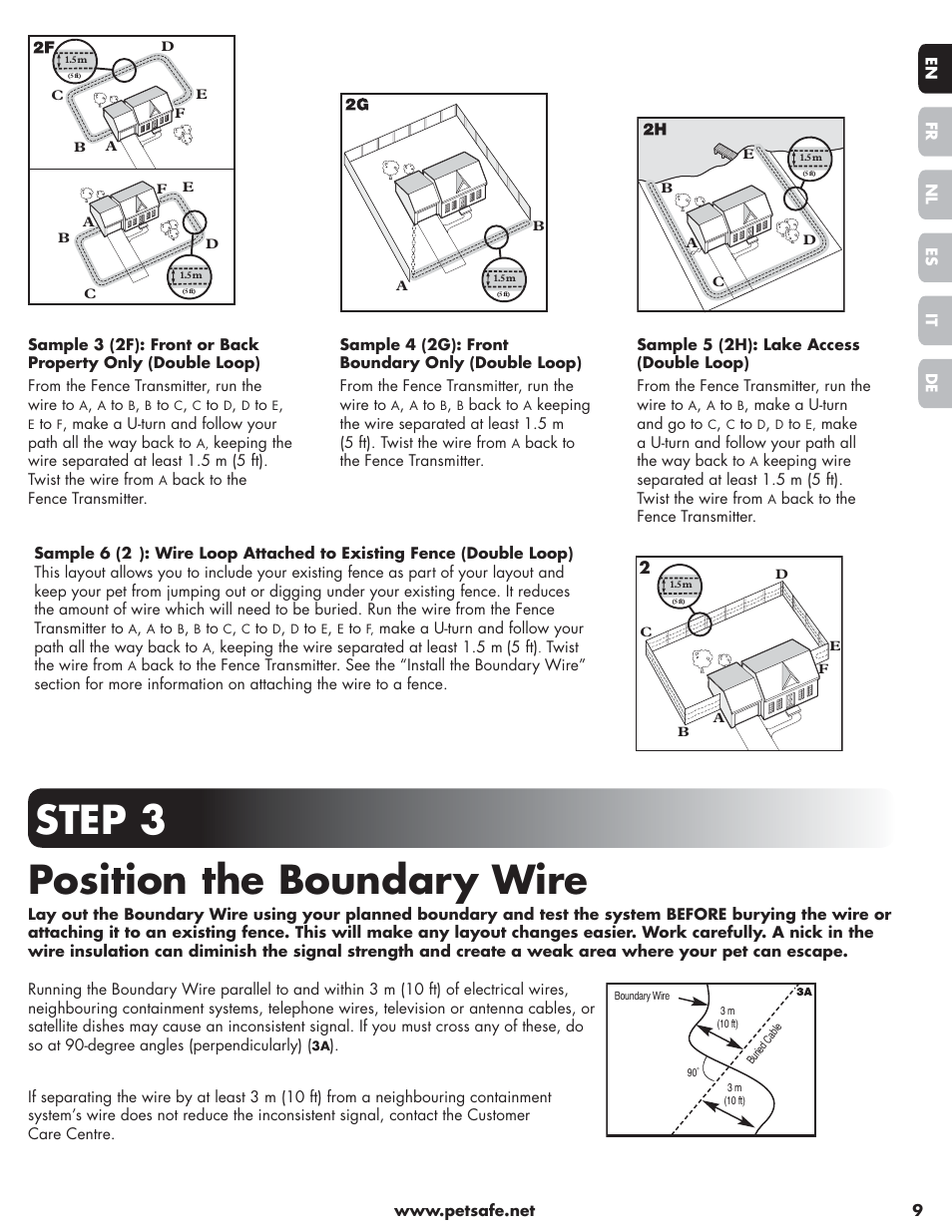 Step 3 position the boundary wire | Petsafe Little Dog Deluxe In-Ground Fence™ User Manual | Page 9 / 152