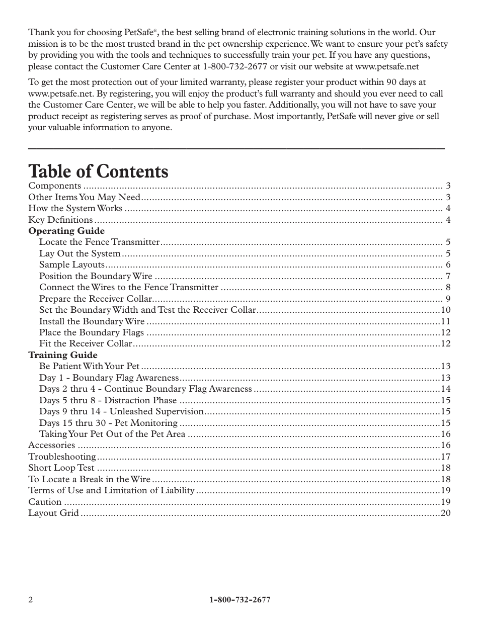 Petsafe Little Dog Deluxe In-Ground Fence™ User Manual | Page 2 / 24