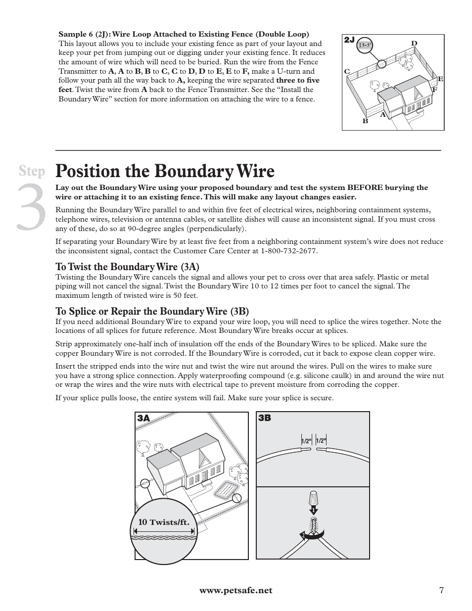 Position the boundary wire, Step | Petsafe Little Dog Deluxe In-Ground Fence™ User Manual | Page 7 / 24