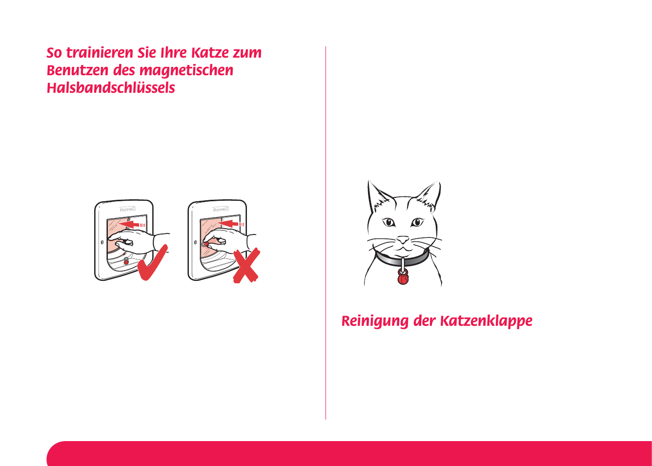 Reinigung der katzenklappe | Petsafe Magnetic 4-Way Locking Cat Flap User Manual | Page 32 / 52