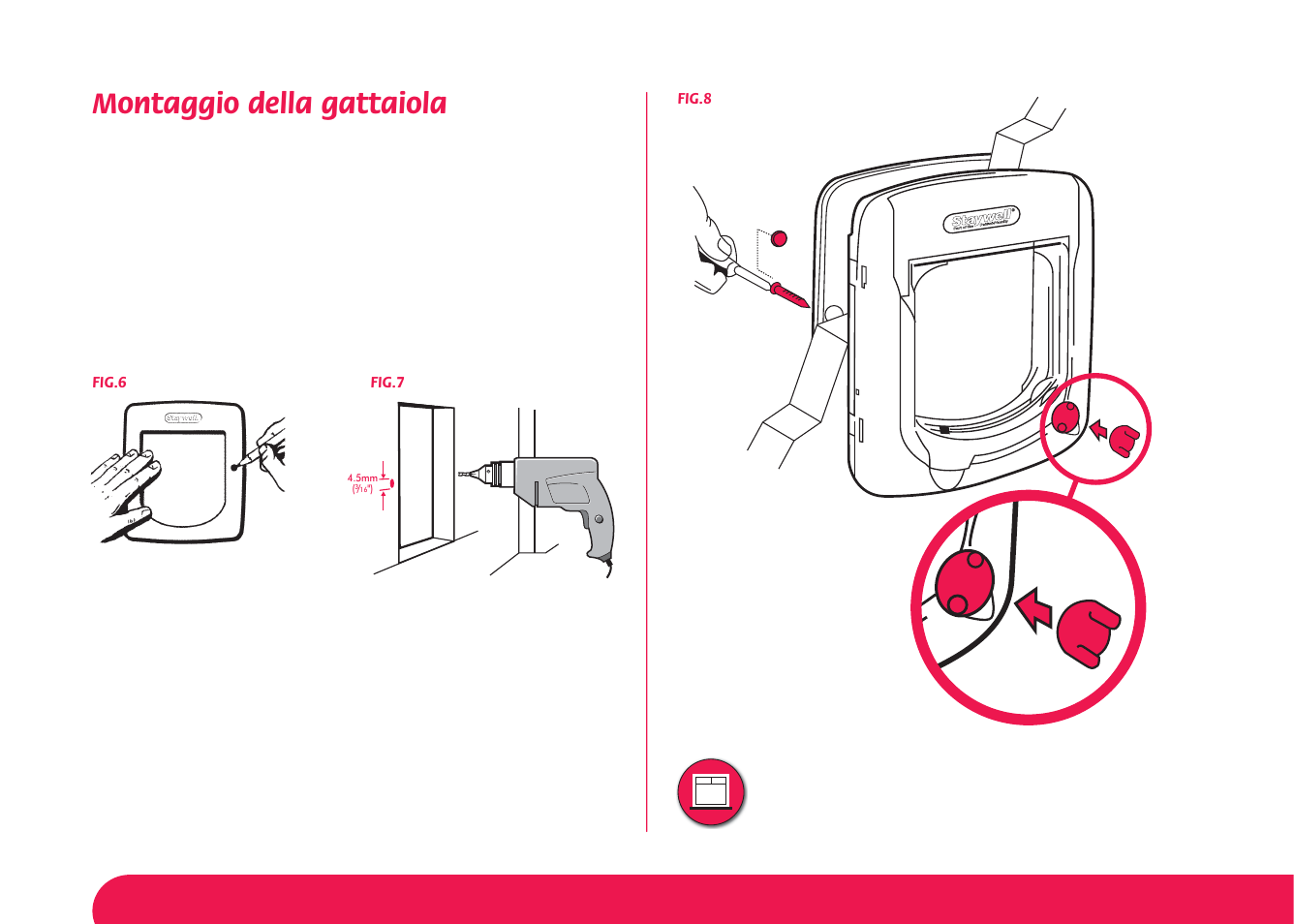 Montaggio della gattaiola | Petsafe Magnetic 4-Way Locking Cat Flap User Manual | Page 37 / 52