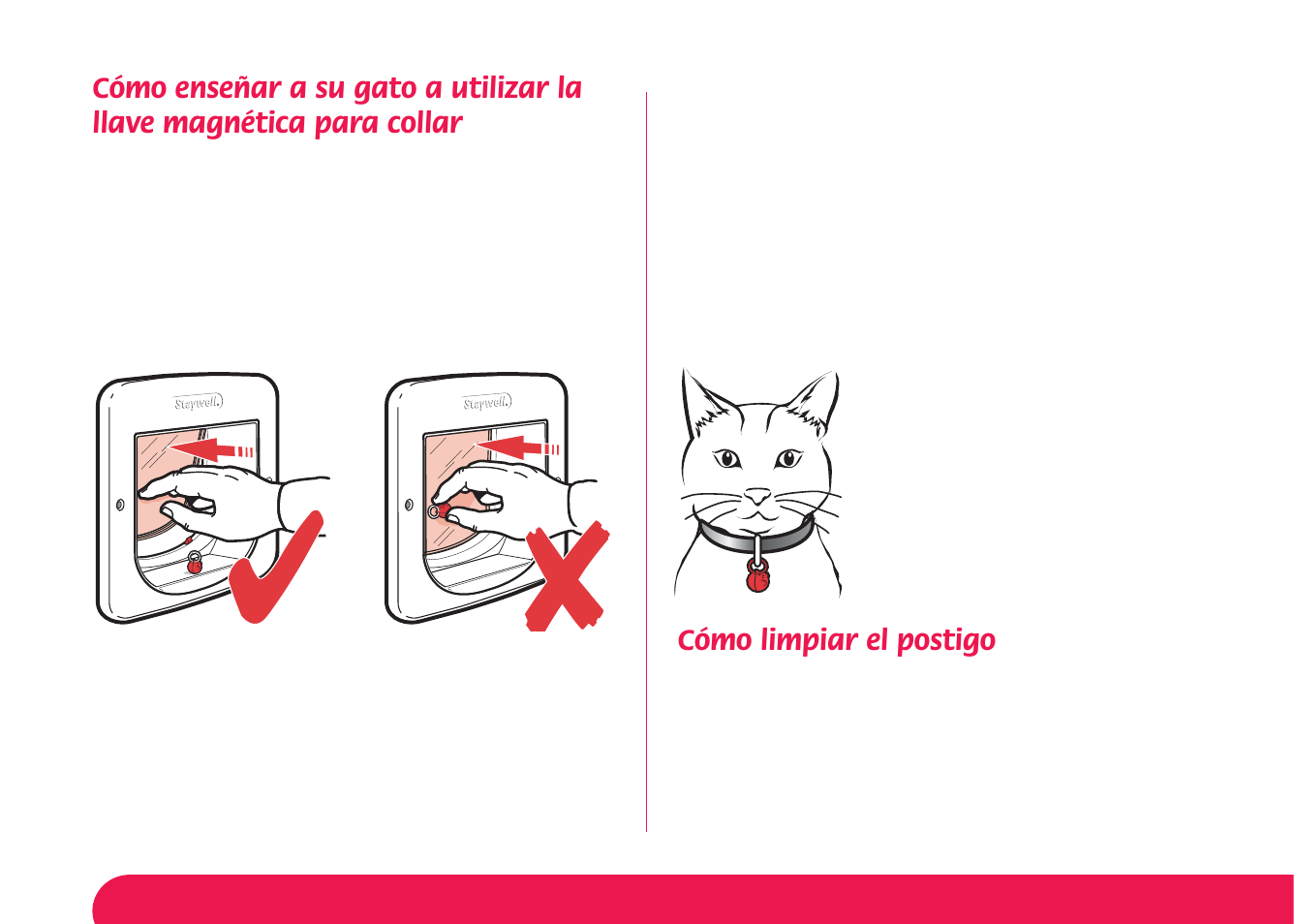 Cómo limpiar el postigo | Petsafe Magnetic 4-Way Locking Cat Flap User Manual | Page 48 / 52
