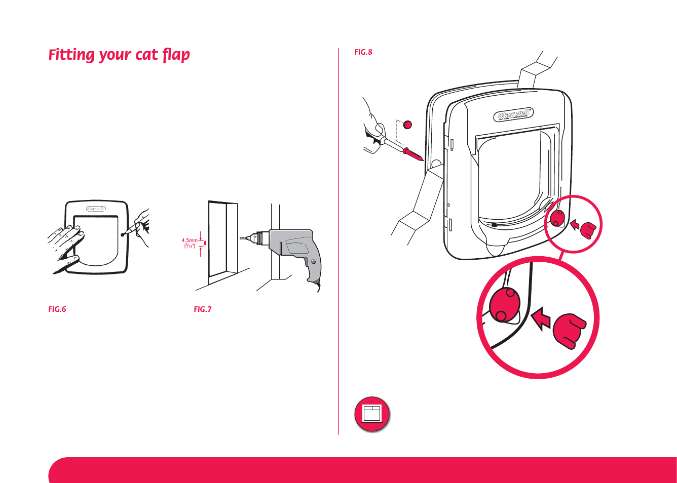 Fitting your cat ﬂ ap | Petsafe Magnetic 4-Way Locking Cat Flap User Manual | Page 5 / 52