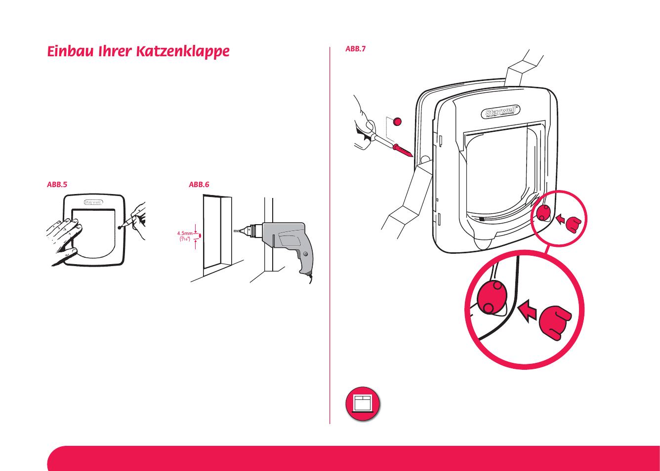 Einbau ihrer katzenklappe | Petsafe Manual 4 Way Locking Classic Cat Flap User Manual | Page 26 / 44