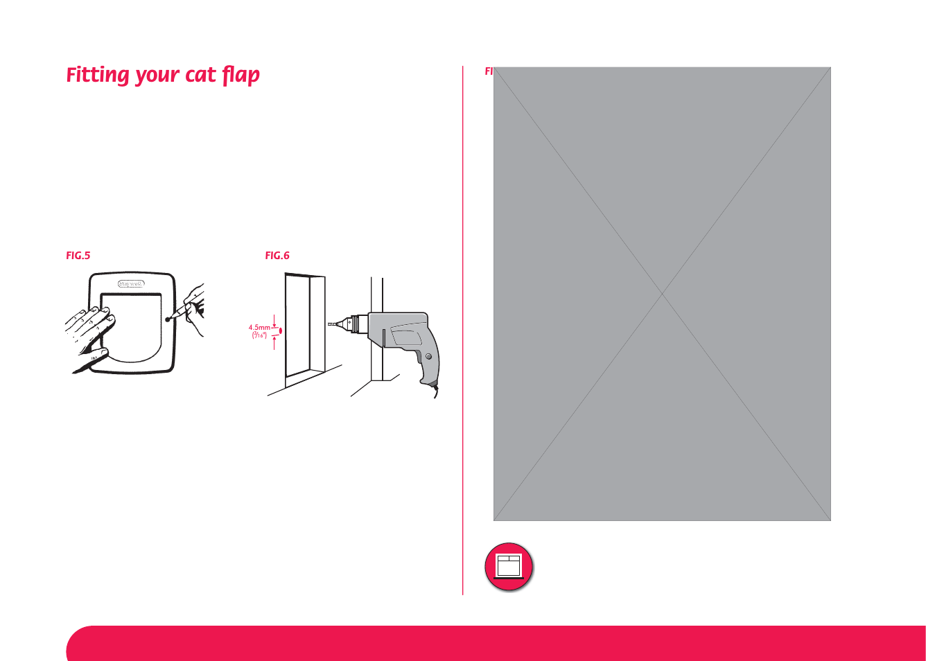 Fitting your cat ﬂ ap | Petsafe Manual 4 Way Locking Classic Cat Flap User Manual | Page 5 / 44