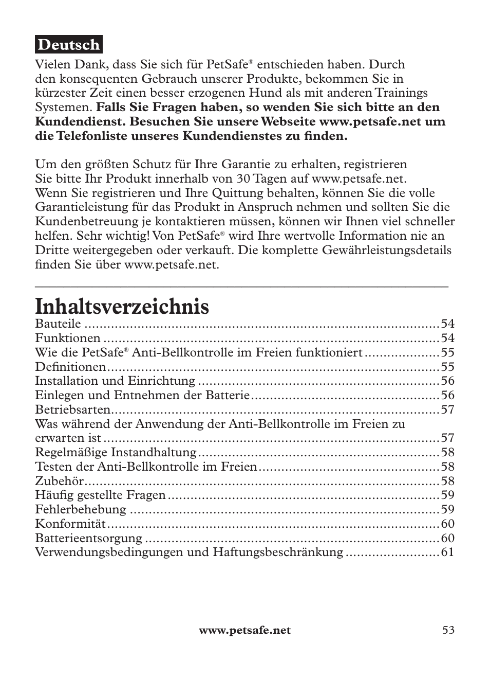 Petsafe Outdoor Bark Control User Manual | Page 53 / 72