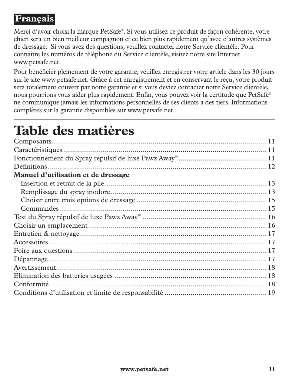 Petsafe Pawz Away Deluxe Spray Deterrent User Manual | Page 11 / 68