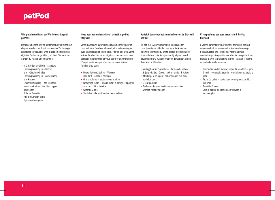 Petsafe petPod™ Digital Pet Feeder User Manual | Page 12 / 30