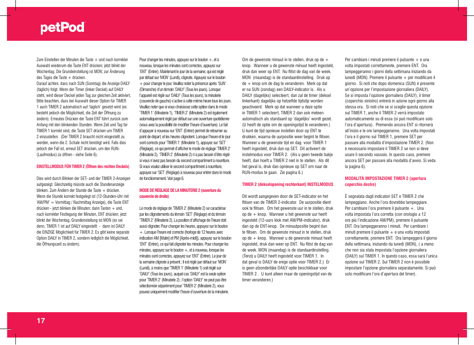 Petsafe petPod™ Digital Pet Feeder User Manual | Page 18 / 30