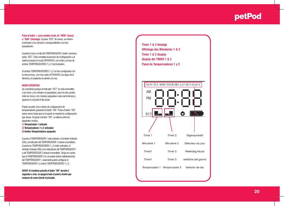 Am pm | Petsafe petPod™ Digital Pet Feeder User Manual | Page 21 / 30