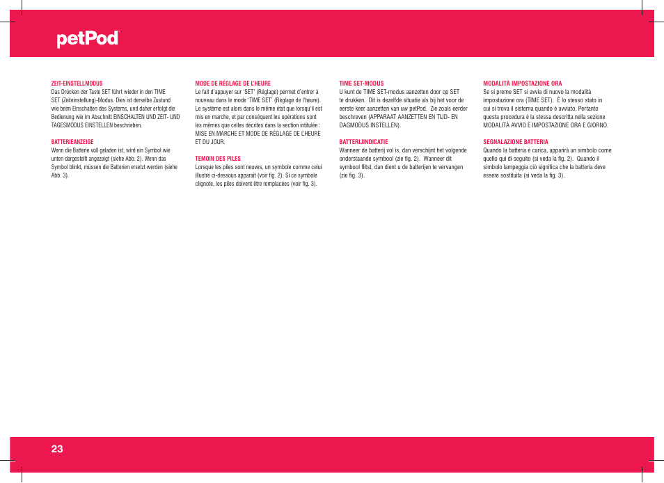 Petsafe petPod™ Digital Pet Feeder User Manual | Page 24 / 30