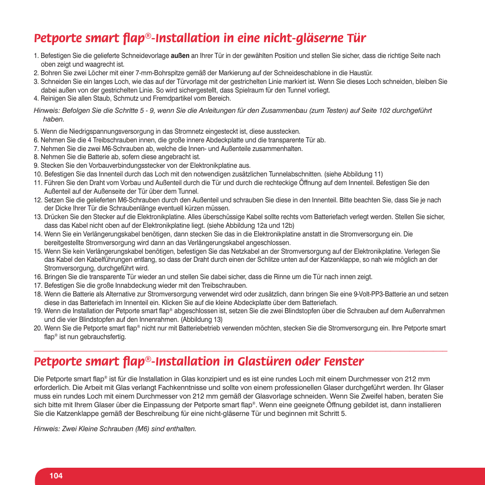 Petsafe Petporte Smart Flap® Microchip Cat Flap User Manual | Page 104 / 116