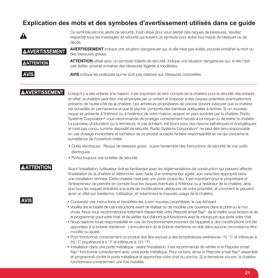 Petsafe Petporte Smart Flap® Microchip Cat Flap User Manual | Page 21 / 116