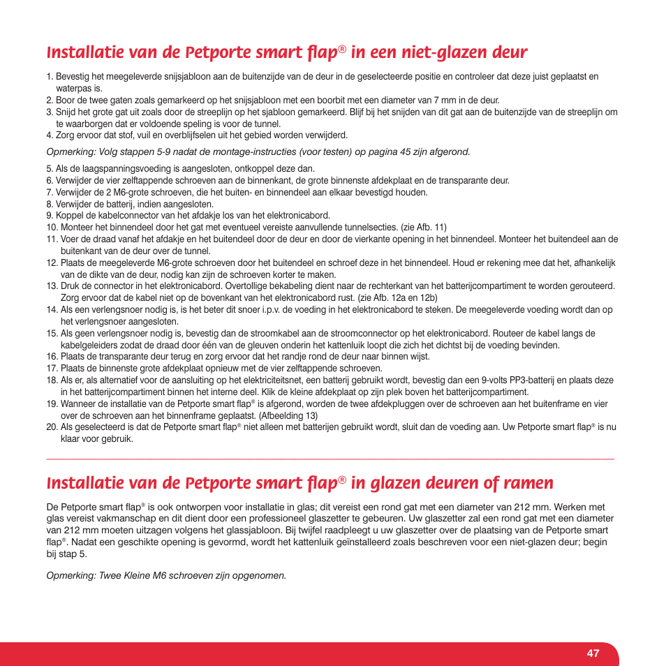 Petsafe Petporte Smart Flap® Microchip Cat Flap User Manual | Page 47 / 116