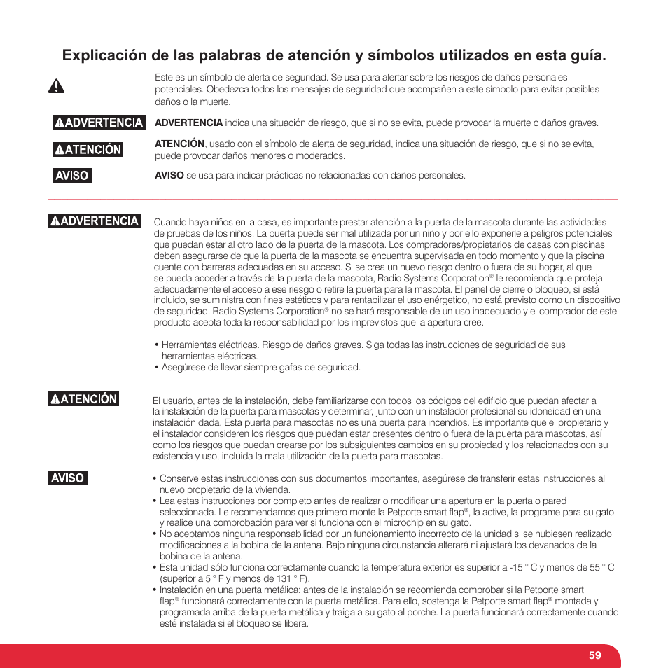 Petsafe Petporte Smart Flap® Microchip Cat Flap User Manual | Page 59 / 116