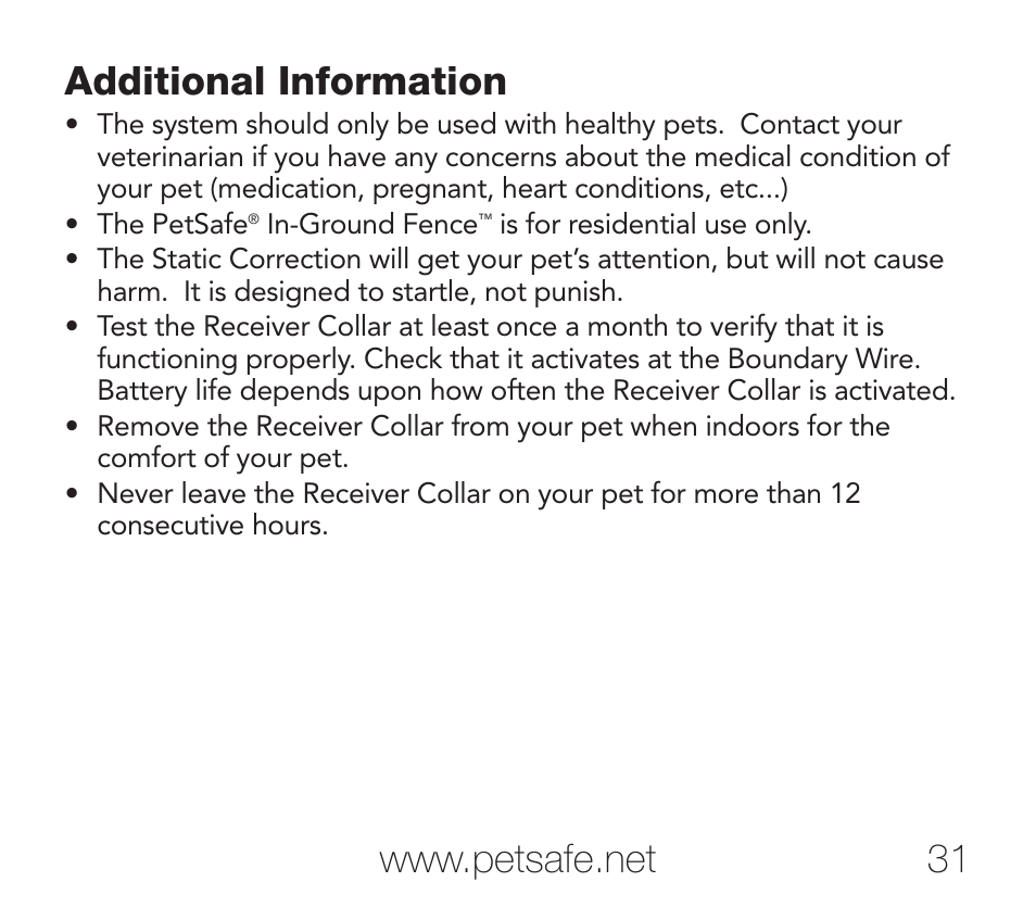 Petsafe Rechargeable Add-A-Dog® Extra Receiver Collar User Manual | Page 31 / 40