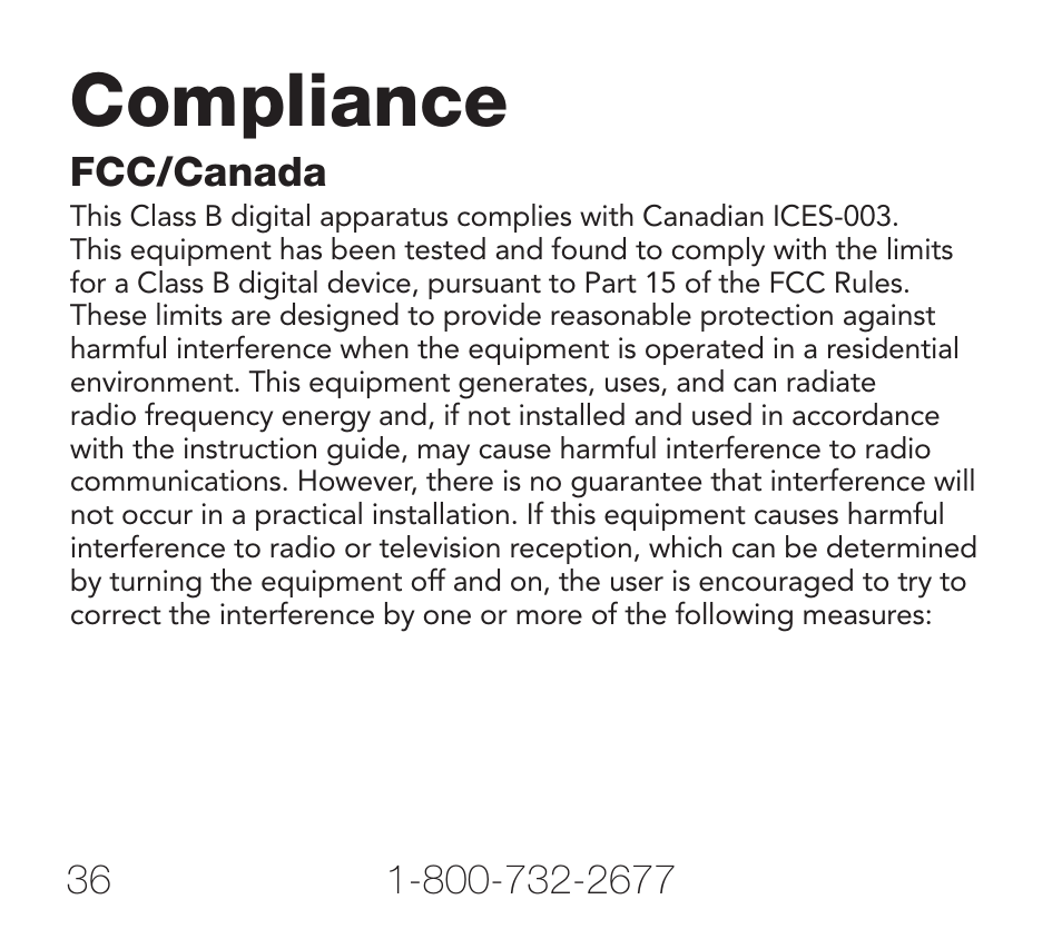 Compliance, Fcc/canada | Petsafe Rechargeable Add-A-Dog® Extra Receiver Collar User Manual | Page 36 / 40
