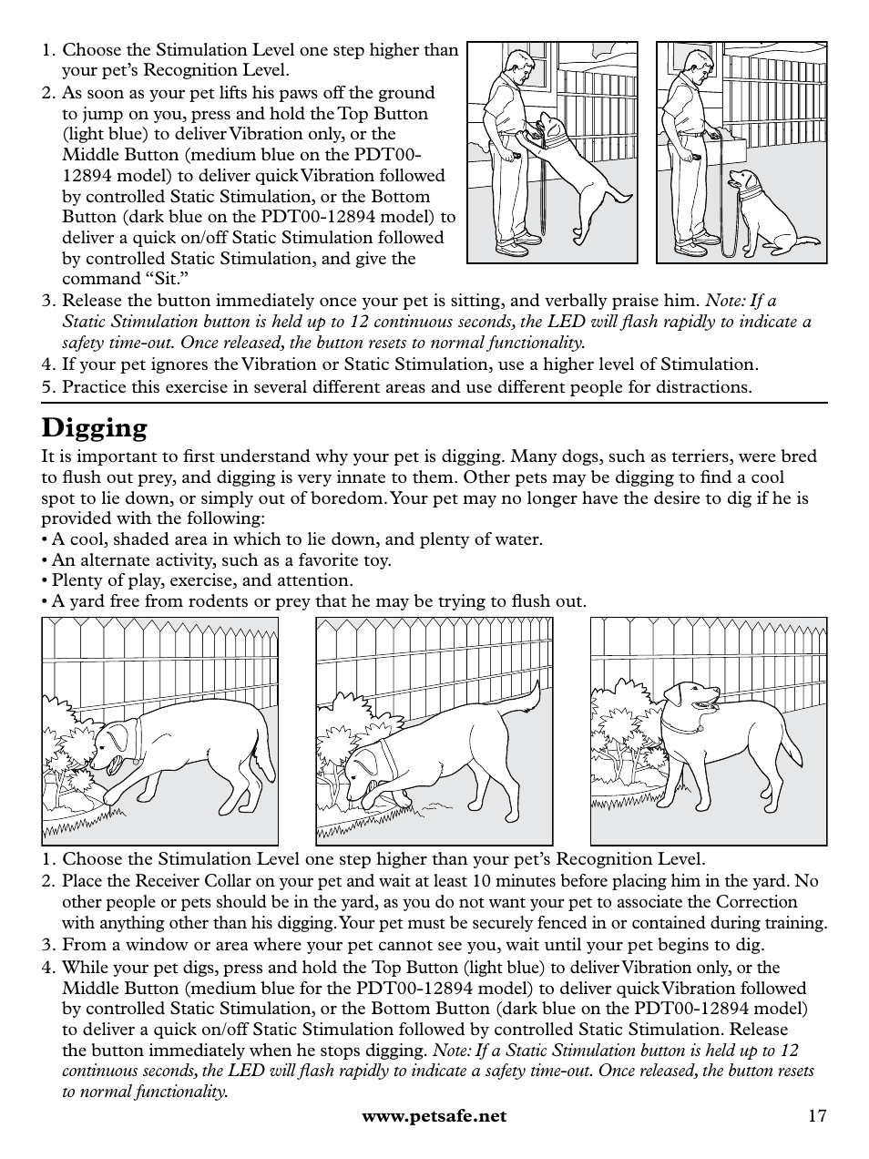 Digging | Petsafe Remote Trainer with Vibration PLUS User Manual | Page 17 / 24