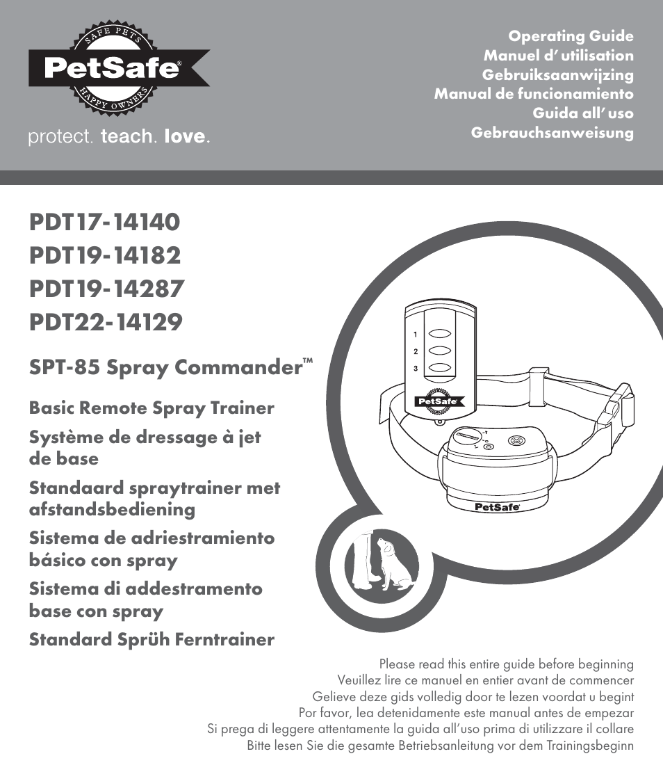 Petsafe SPT-85 Spray Commander™, 85 m Basic Remote Spray Trainer User Manual | 96 pages