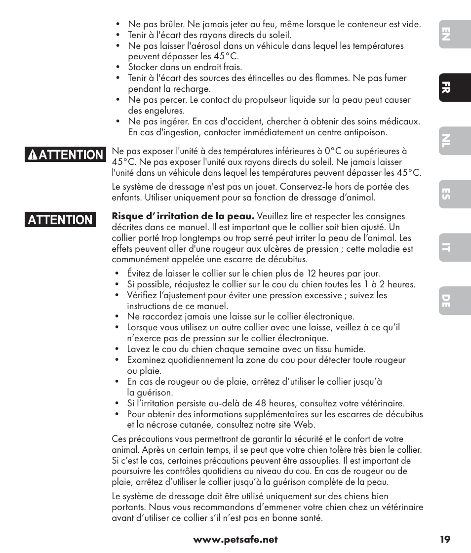 Petsafe SPT-85 Spray Commander™, 85 m Basic Remote Spray Trainer User Manual | Page 19 / 96