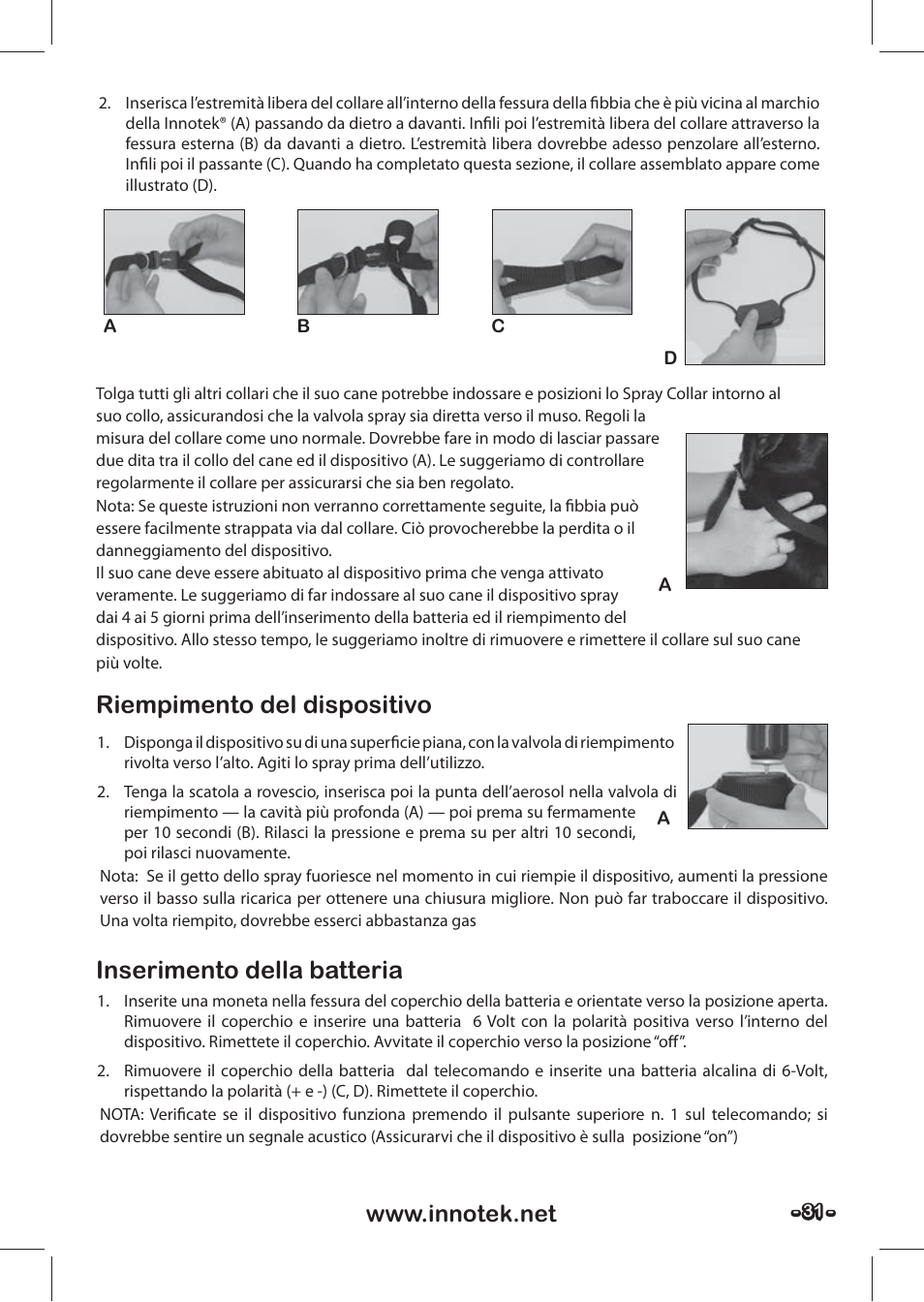 Petsafe SPT-85 Spray Commander™, 85 m Basic Remote Spray Trainer User Manual | Page 31 / 48