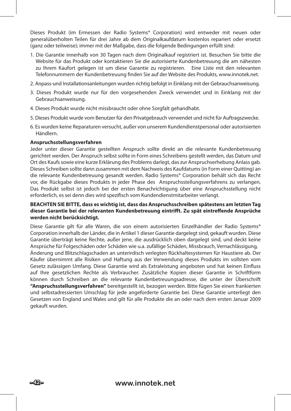 Petsafe SPT-85 Spray Commander™, 85 m Basic Remote Spray Trainer User Manual | Page 42 / 48