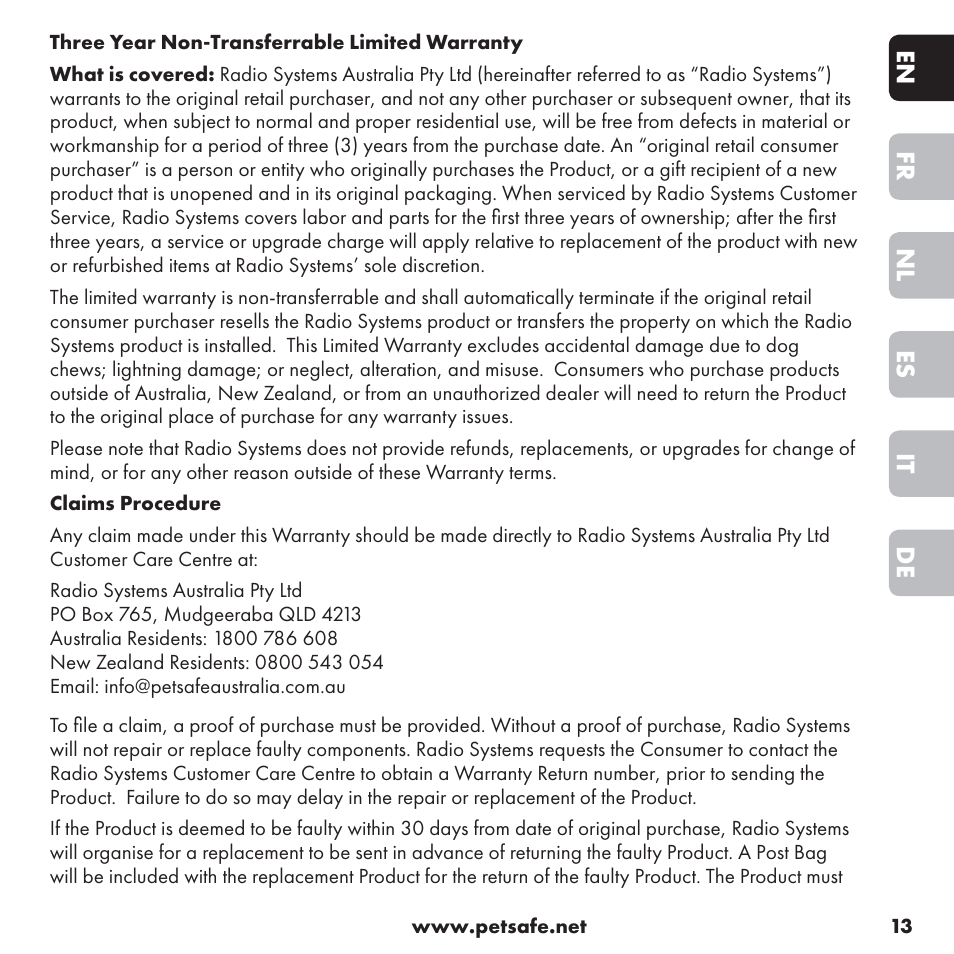Petsafe ssscat™ Spray Deterrent User Manual | Page 13 / 76